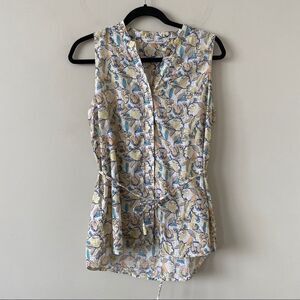 WOOLRICH- Floral Organic Cotton Sleeveless Top